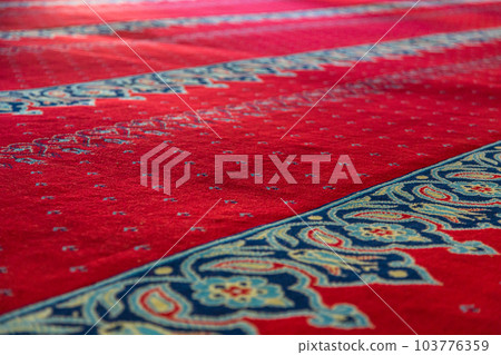 A carpet in the chapel of the Mevlidi Halil Mosque in Şanlıurfa, Turkey 103776359