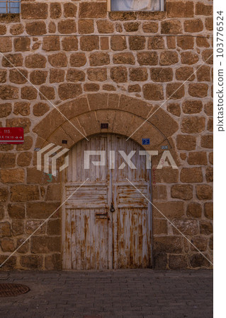 The door of a private house in the old town of Midyat, Turkey 103776524