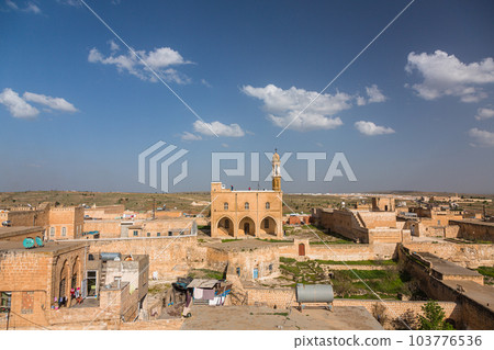Bechir church and the old town seen from the guesthouse in Midyat, Turkey 103776536
