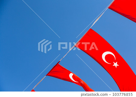 Turkish flag fluttering at Republic Square in Kayseri, Turkey 103776855