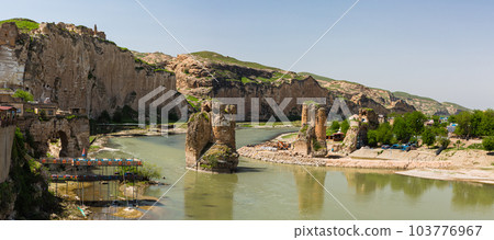 Hasankeyf Bridge over the Tigris River in Hasankeyf before submersion in Turkey Hasankeyf Bridge over the Tigris River in Hasankeyf before submersion in Turkey 103776967