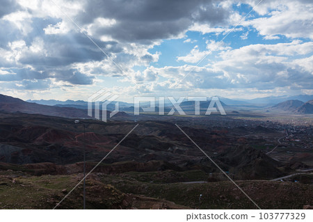 Turkey The city of Dogubeyazit and the wide area seen from the mountain of Isaac Pasha's Palace Turkey The city of Dogubeyazit and the wide area seen from the mountain of Isaac Pasha's Palace 103777329