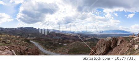 Turkey The city of Dogubeyazit and the wide area seen from the mountain of Isaac Pasha's Palace Turkey The city of Dogubeyazit and the wide area seen from the mountain of Isaac Pasha's Palace 103777333