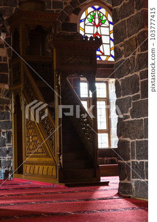 Inside the chapel of the mosque in the old town of Diyarbakir, Turkey 103777415
