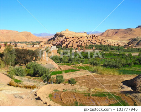The village of Ait Benhaddou on the Kasbah Road 103777946