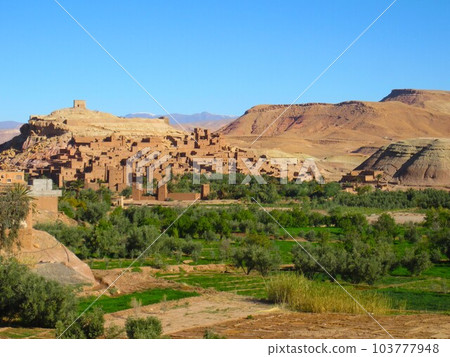 The village of Ait Benhaddou on the Kasbah Road 103777948
