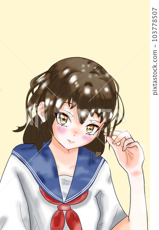 Female high school student in love 103778507