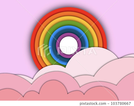 cloud and rainbow background  are featured as the primary elements against a background design, art 103780667