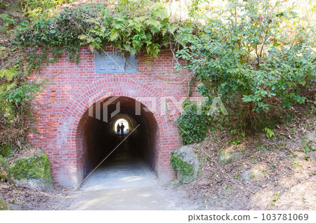 從福岡縣的人氣觀光地太宰府天滿宮通往寶滿宮爐門神社的隧道 103781069