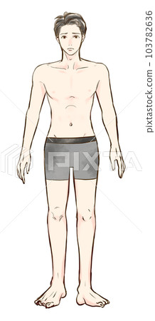 Full body of a man without muscles Full body of a man without muscles 103782636