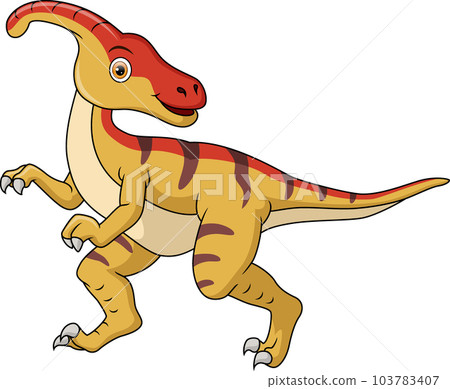 Cute parasaurolophus cartoon on white background 103783407