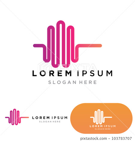Sound wave logo and symbol vector Sound wave logo and symbol vector 103783707