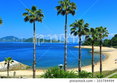 [Ehime Prefecture] Kurushima Kaikyo Bridge in sunny weather (Shimanami Kaido) 103784494