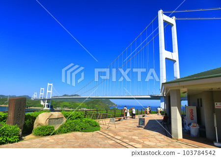 [Ehime Prefecture] Kurushima Kaikyo Bridge in sunny weather (Shimanami Kaido) 103784542