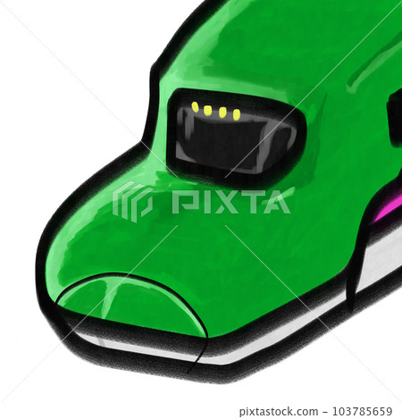 Illustration of the Tohoku Shinkansen Hayabusa popular with children 103785659