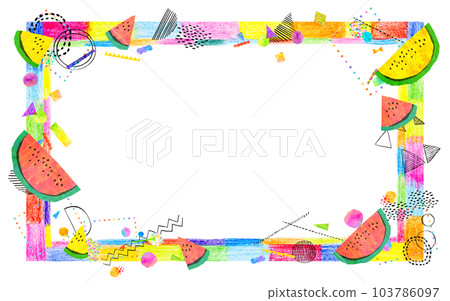 多彩的西瓜框架背景材料 多彩的西瓜框架背景材料 103786097