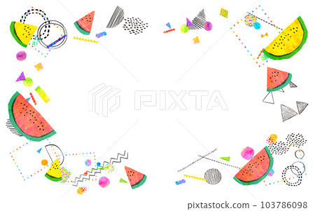 Colorful watermelon frame background material 103786098