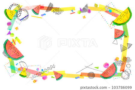 多彩的西瓜框架背景材料 103786099