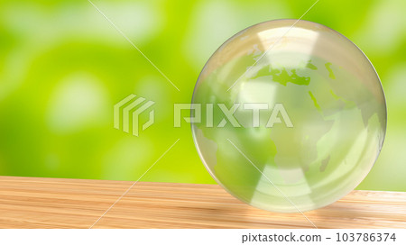 The world map on glass ball for eco concept 3d rendering The world map on glass ball for eco concept 3d rendering 103786374