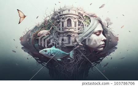 海與自然利莫里亞插畫藝術（AI 生成圖像） 103786706