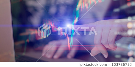 Stock market business graph chart on digital screen.Forex market, Gold market and Crude oil market . 103786753