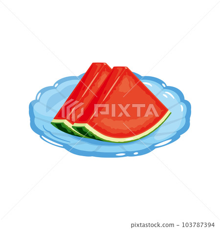 Seedless cut watermelon on a plate 103787394