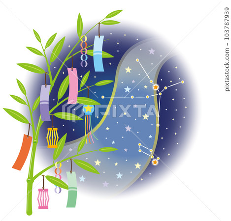 竹裝飾和銀河 竹裝飾和銀河 103787939