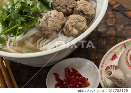 Chicken Dumpling Pho Vietnamese Cuisine Chicken Dumpling Pho Vietnamese Cuisine 103788176