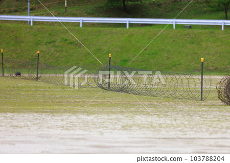 Self-Defense Forces barbed wire military Self-Defense Forces barbed wire military 103788204