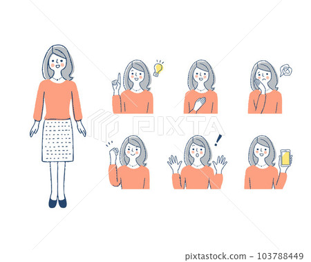 女性面部表情_h9變化集 女性面部表情_h9變化集 103788449