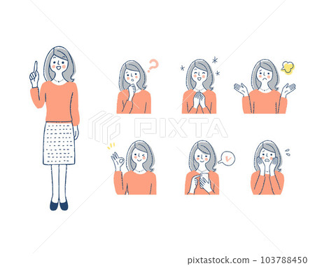女性面部表情_h9變化集 女性面部表情_h9變化集 103788450