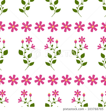 Vector seamless pattern. Purple flowers and leaves Vector seamless pattern. Purple flowers and leaves 103788785