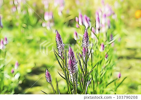 Pastel style "Nogeitou in full bloom: wild chicken head" illustration image 103790208