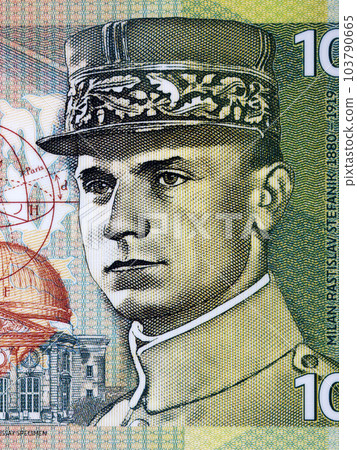 Milan Rastislav Stefanik a portrait from money Milan Rastislav Stefanik a portrait from money 103790665