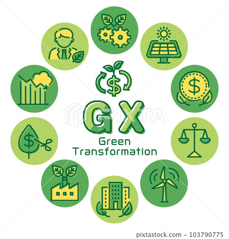 GX (Green Transformation) round frame logo GX (Green Transformation) round frame logo 103790775