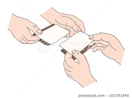 Where you are exchanging business cards hand-drawn illustration 2 Where you are exchanging business cards hand-drawn illustration 2 103791848