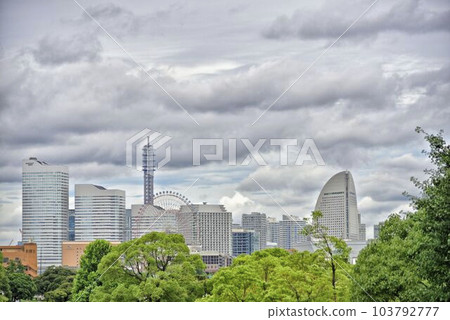 [神奈川縣]橫濱港未來方向的風景 103792777