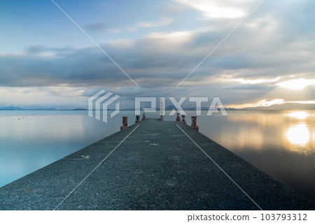 Early morning scenery of Sakamoto Castle Ruins Park or Koto in Otsu City, Shiga Prefecture 103793312