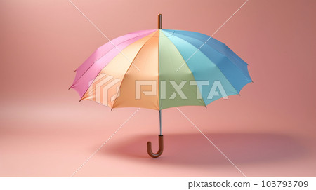 Cute rainbow umbrella. AI generated image 103793709