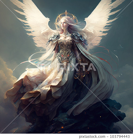 天堂裡溫柔的天使瑪麗亞大人，靈性插畫（AI生成圖） 103794443