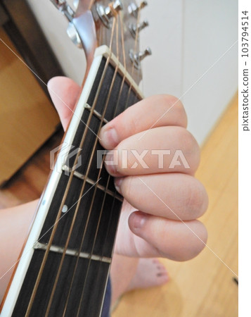guitar chords, guitar playing, children 103794514