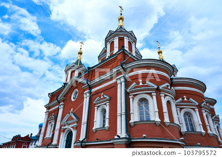Kolomna, Russia - May 30, 2023: Ancient Russian monastery against the sky. Old Russian architecture Kolomna, Russia - May 30, 2023: Ancient Russian monastery against the sky. Old Russian architecture 103795572