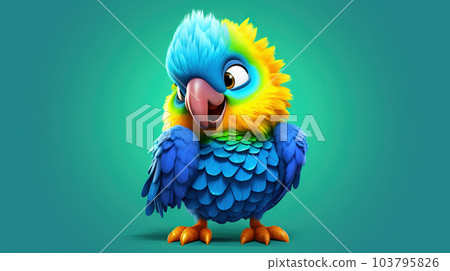 Colorful parrot, cartoon illustration - generative AI, AI generated Colorful parrot, cartoon illustration - generative AI, AI generated 103795826