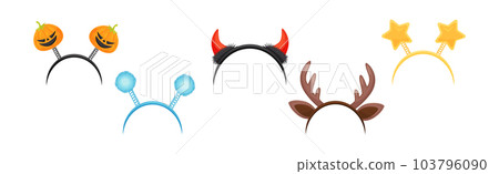 Hair and Head Bands with Fancy Element Vector Set Hair and Head Bands with Fancy Element Vector Set 103796090