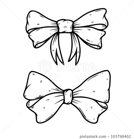 Illustration of bow knot in engraving style. Design element for poster, card, banner, sign. Vector illustration Illustration of bow knot in engraving style. Design element for poster, card, banner, sign. Vector illustration 103798402