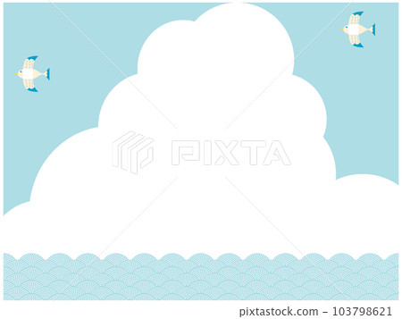 海鷗、雷雲和海框架 海鷗、雷雲和海框架 103798621