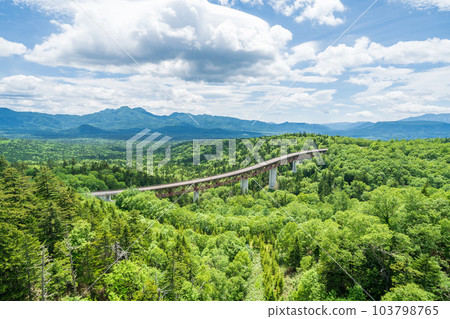 "Hokkaido" Mikuni Pass Nukabira National Highway Matsumi Ohashi Bridge and Daisetsuzan Mountain Range "Hokkaido" Mikuni Pass Nukabira National Highway Matsumi Ohashi Bridge and Daisetsuzan Mountain Range 103798765