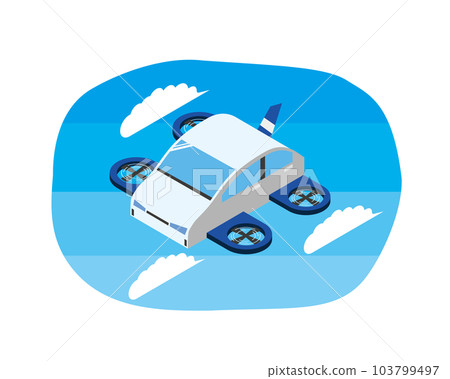 飛行汽車圖像插圖 飛行汽車圖像插圖 103799497