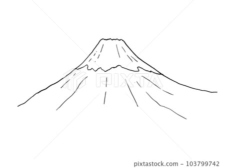 Mount Fuji line drawing illustration Mount Fuji line drawing illustration 103799742