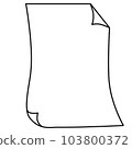 Illustration of a sheet of paper isolated on a white background. 103800372